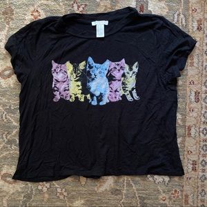 Girls cat crop top.